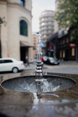 water comes from the street drinking fountain