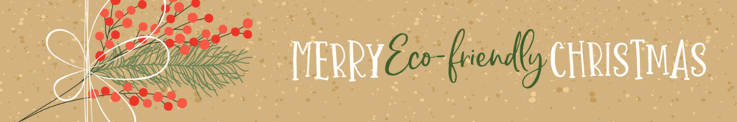 Fototapete - Merry christmas eco friendly gift nature banner
