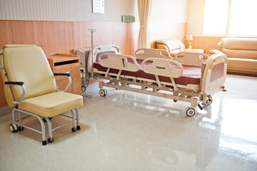 Canvas Print - Clean empty bed in a hospital ward