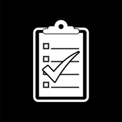 Sticker - Success list icon isolated on dark background