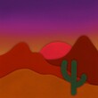 Paper Cut-Out Desert Landscape Scene