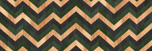 Dark Wooden Panel With Zigzag Pattern For Wall Decor. Seamless Parquet Floor Texture. Wood Wallpaper. 