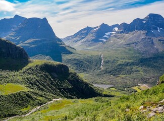 Wall Mural - Mountain peak of Innerdalstarnet and Innerdalen Valley, Norway