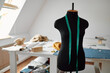 Mannequin in workshop, dressmaking concept, nobody
