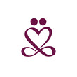Love relationship and sex logo concept of couple sitting in yoga pose