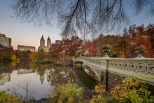 Fall Over Bow Bridge In Central Park