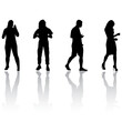 © Arrows - Silhouette Group of People Standing on White Background