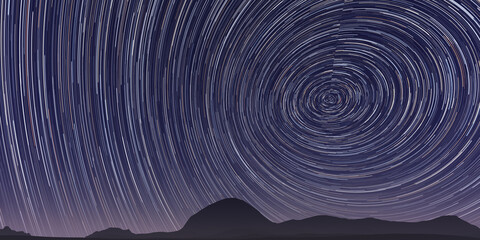 Wall Mural - star trail, night sky, long exposure effect