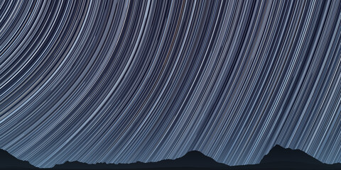 Wall Mural - star trail, night sky, long exposure effect