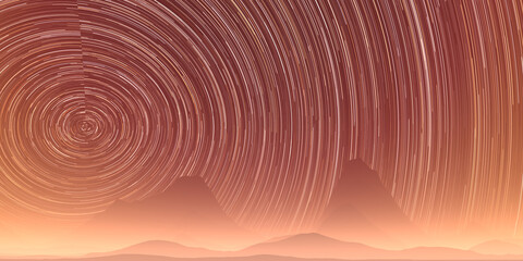 Wall Mural - star trail, night sky, long exposure effect