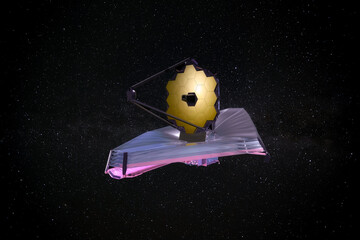 Wall Mural - james webb space telescope in space. this image elements furnished by nasa