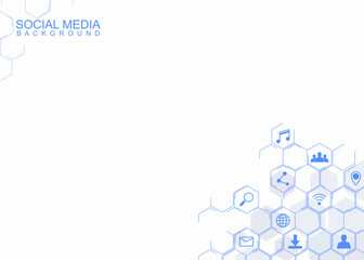 background design with social media theme