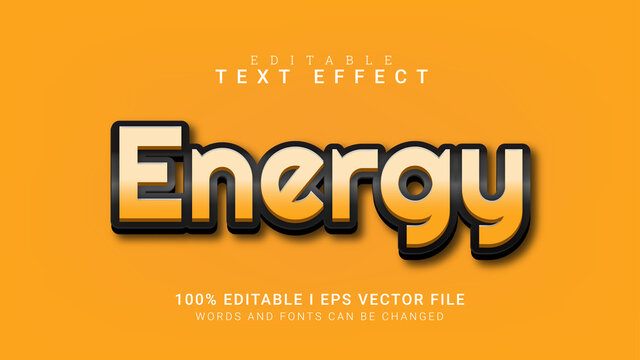 energy editable text effect illustration