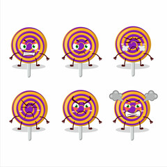 Canvas Print - Spiral sweet candy cartoon character with various angry expressions