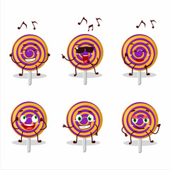 Sticker - An image of spiral sweet candy dancer cartoon character enjoying the music