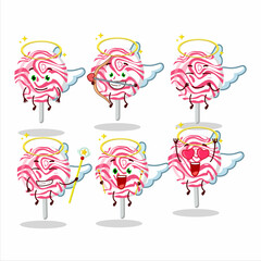 Sticker - Pink swirl candy cartoon designs as a cute angel character