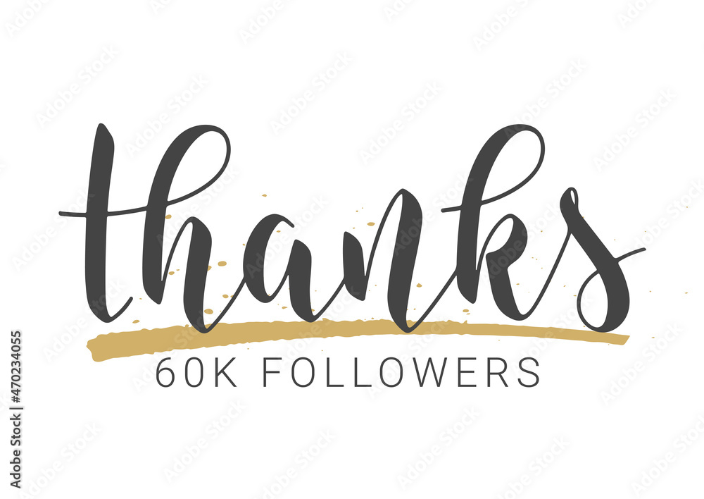 Vector Stock Illustration. Handwritten Lettering of Thanks 60K ...