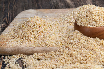 raw bulgur porridge that is not cooking