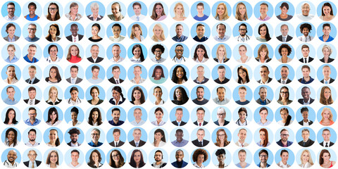 Wall Mural - People Headshot Face Collage