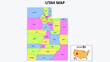 © awesome artt - Utah Map. District map of Utah in District map of Utah. color with capital.