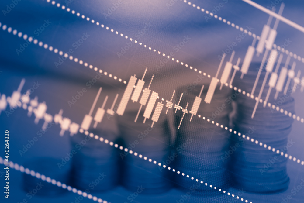 Forex market background, trading on the currency market Forex. Currency exchange rate for world currency: US Dollar, Euro, Frank, Yen. Financial, money, global finance, stock market background.