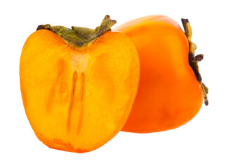 Sticker - Persimmon isolated on white background.