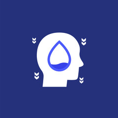 Poster - dehydration, low body water vector icon