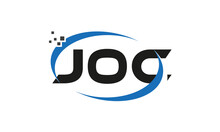 Dots Or Points Letter JOC Technology Logo Designs Concept Vector Template Element	