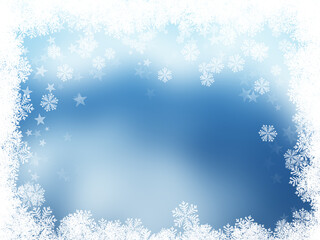 Poster - Christmas background with a snowflake border