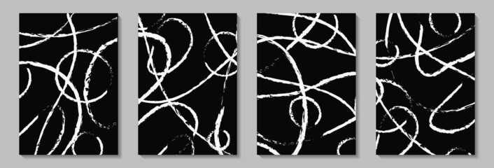 Wall Mural - Creative minimalist hand painted Abstract art grunge background with black and white brush stroke abstract art. Design for wall decoration, postcard, poster or brochure, home decoration