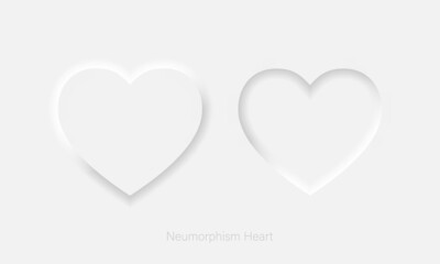 Wall Mural - Hearts like vector symbols in neumorphism style. Vector illustration EPS 10