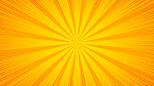 Orange Sunburst Pattern. Sunrise Background. Radial Rays Background. Retro Sunburst Background Template, Thumbnail Background, Tube Pop
