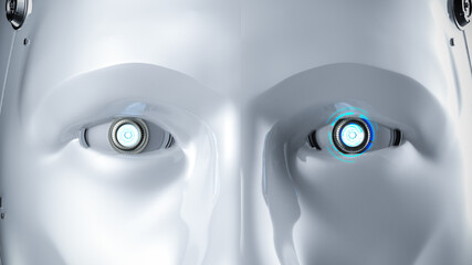 Poster - Close up artificial intelligence robot or cyborg