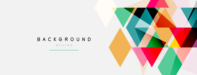 Color triangles composition, geometric abstract background. Techno or business concept, pattern for wallpaper, banner, background, landing page