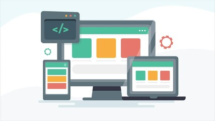 responsive web design technology for multiple digital device, web development and design, coding pro