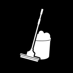 Wall Mural - Cleaning Icon isolated on dark background