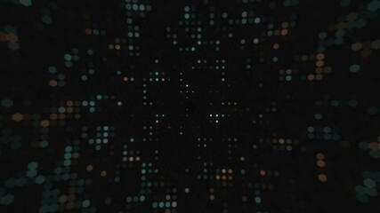 Wall Mural - animation of glowing squares, rectangles moving across the screen against a dark background. beautif