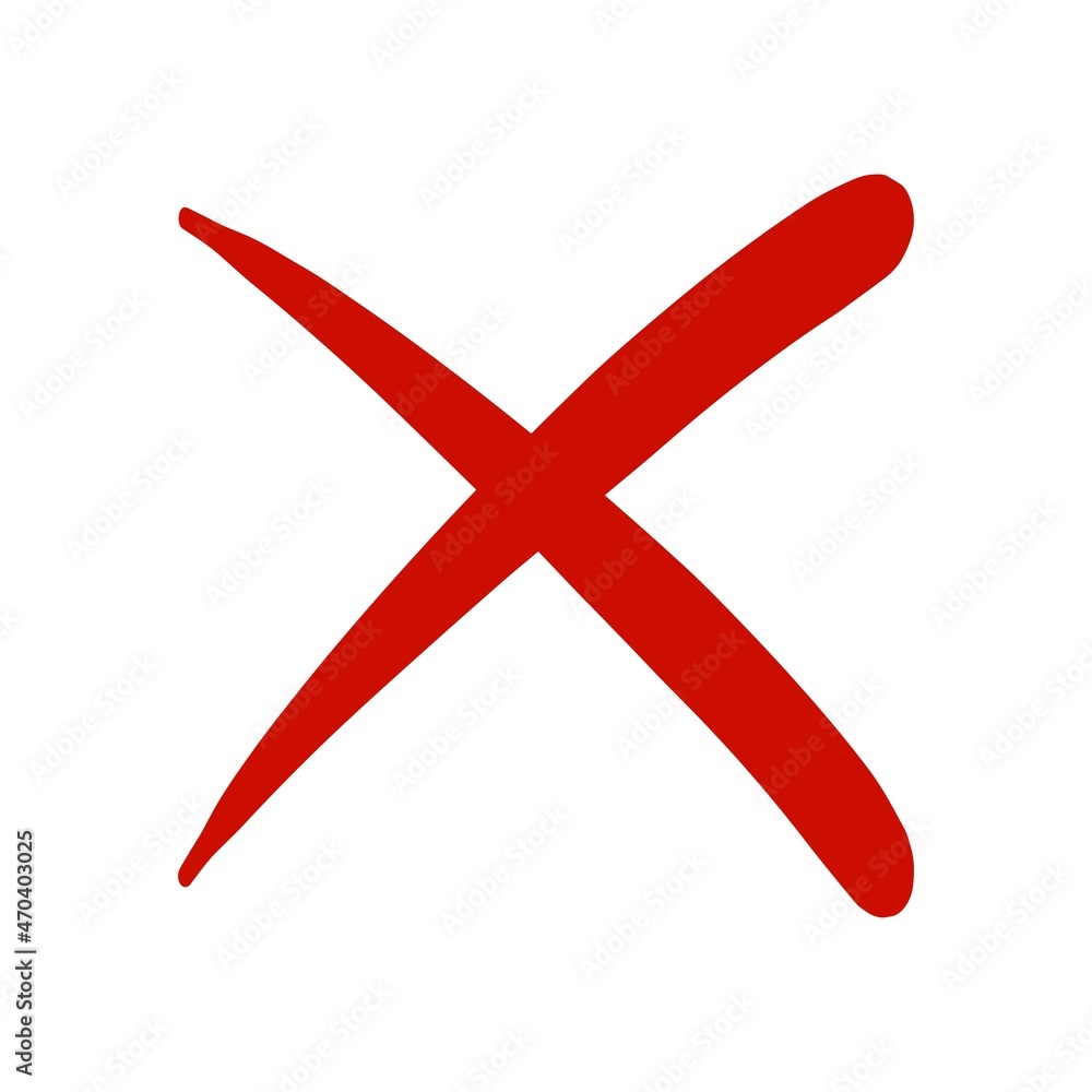 check mark and cross mark icon. Tick symbol in red color. vector 