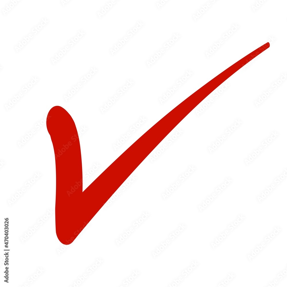 check mark and cross mark icon. Tick symbol in red color. vector ...