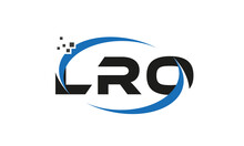 Dots Or Points Letter LRO Technology Logo Designs Concept Vector Template Element