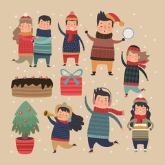 Poster - family in winter season