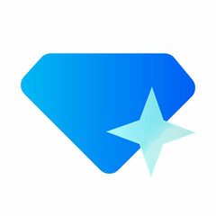 Wall Mural - vector modern trend icon in the style of glassmorphism with gradient, blur and transparency. diamond