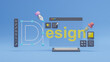 © Chaosamran_Studio - Graphic designer creative creator design logo artwork curve pen tool illustration equipment icons digital computer display workspace. Graphic design software. 3d rendering.