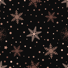 Wall Mural - Christmas seamless pattern of snowflakes. Vector background
