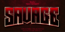 Savage Text, Red And Rose Gold Color Editable Text Effect On Dark Red Textured Background