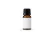 Amber Glass Essential Oil Bottle with Blank Label for mockup creation 3D Rendering 