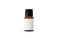 Amber Glass Essential Oil Bottle With Blank Label For Mockup Creation 3D Rendering 