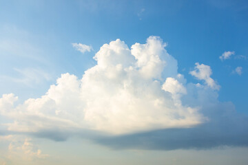 Wall Mural - A lonely cumulus cloud reborn as a thunderstorm in the summer sky.