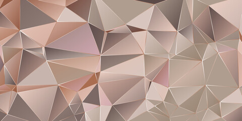 Canvas Print - Rose gold polygonal vector abstract graphic design and background.