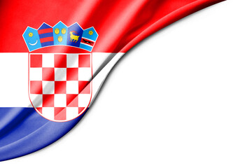 Croatia flag. 3d illustration. with white background space for text.